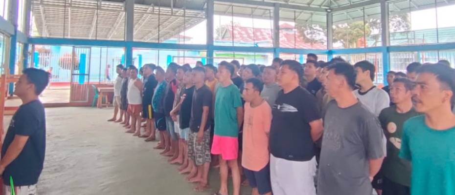 Jaga Kesehatan, Warga Binaan Lapas Curup Senam Pagi Bersama