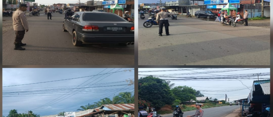 Polsek Muara Bangkahulu Gelar Strong Point Pagi, Pastikan Keamanan dan Kelancaran Lalu Lintas
