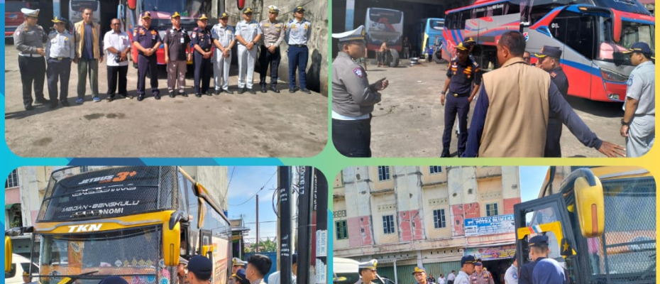 Satlantas Polresta Bengkulu Gelar Rampcheck Angkutan Lebaran 2025