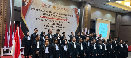 Presiden KAI Hadiri Pelantikan DPC dan Pengukuhan 18 Advokat Baru di Bengkulu