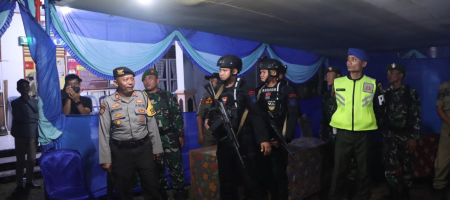 Sinrgi TNI-Polri, Polres Mukomuko Bersama Kodim 0428  Gelar Patroli Skla Besar Jelang Pemungutan Suara 