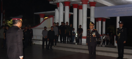 Jelang HUT ke-81 RI, Polda Bengkulu Ikuti Renungan Suci di TMP Balai Buntar .